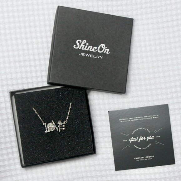 NWT Sterling Silver 925 Viking Weapon LOVE Necklace 21" Inches - Picture 8 of 11